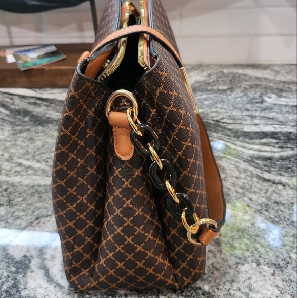 🏖️ NEW Coffee & Cognac Bucket Bag with Crossbody Strap - Picture 7 of 16